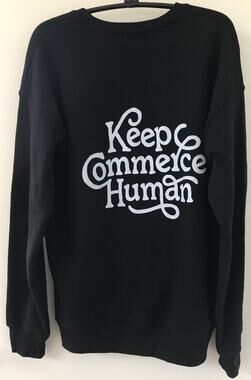 Etsy Logo Keep Commerce Human Black Pullover Crewneck Sweatshirt M-L 46”